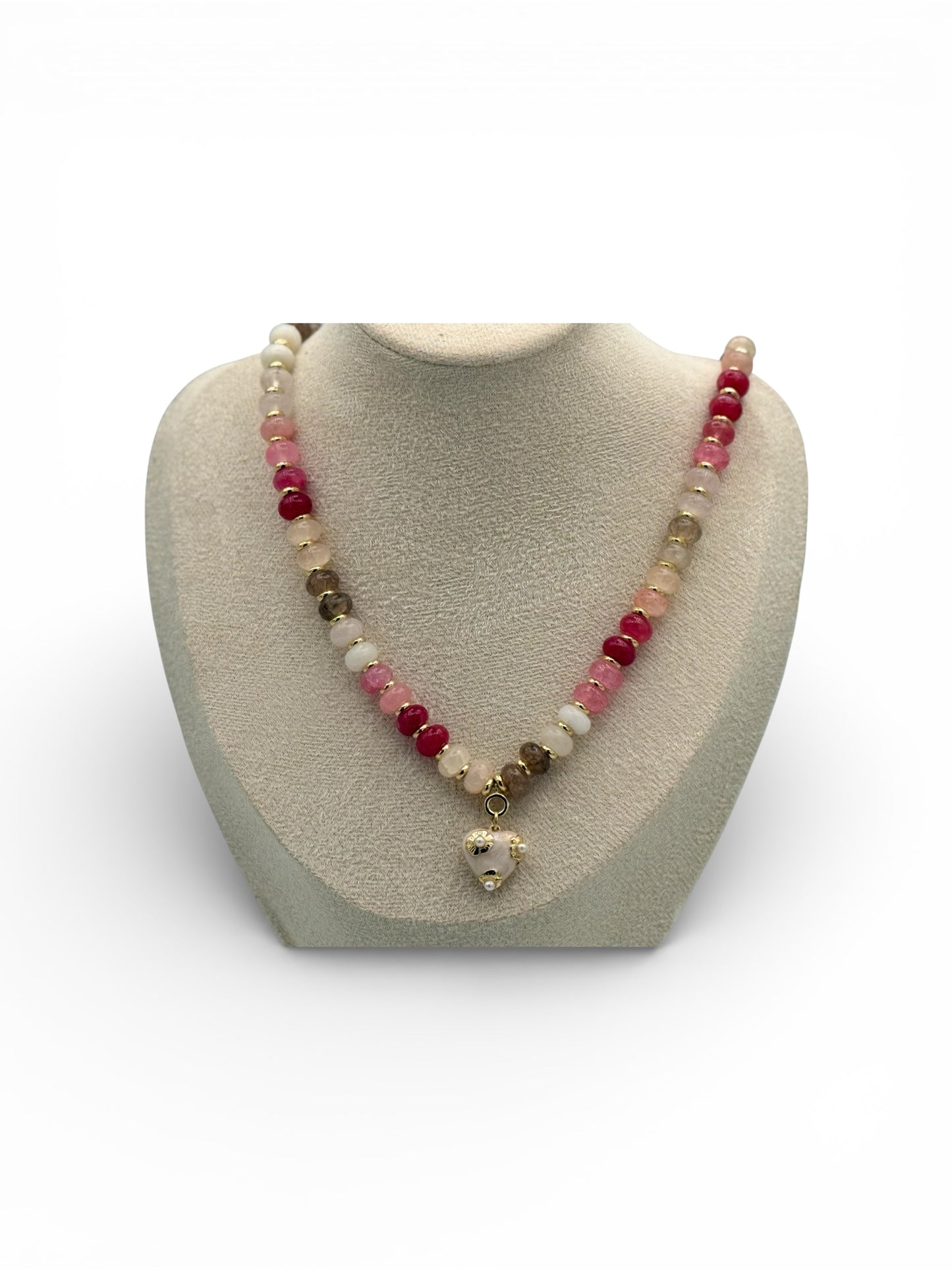 Sacred Heart Gemstone Necklace