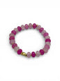 Pink Jade & Gold Filled Beaded Bracelet