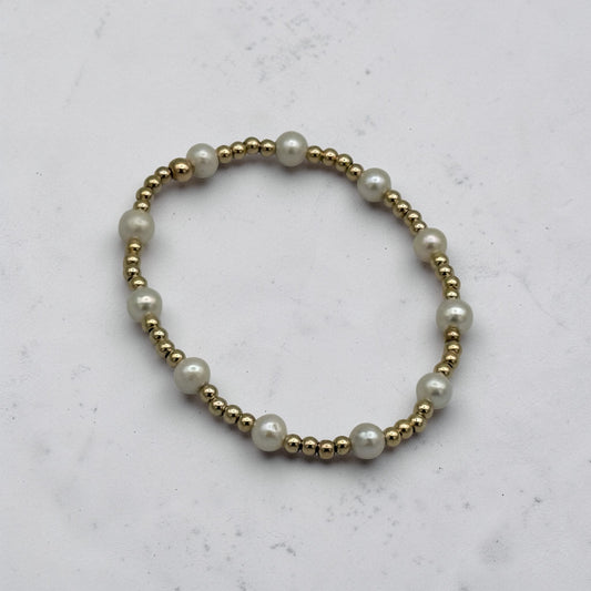 Gold Filled & Pearl Beaded Bracelet